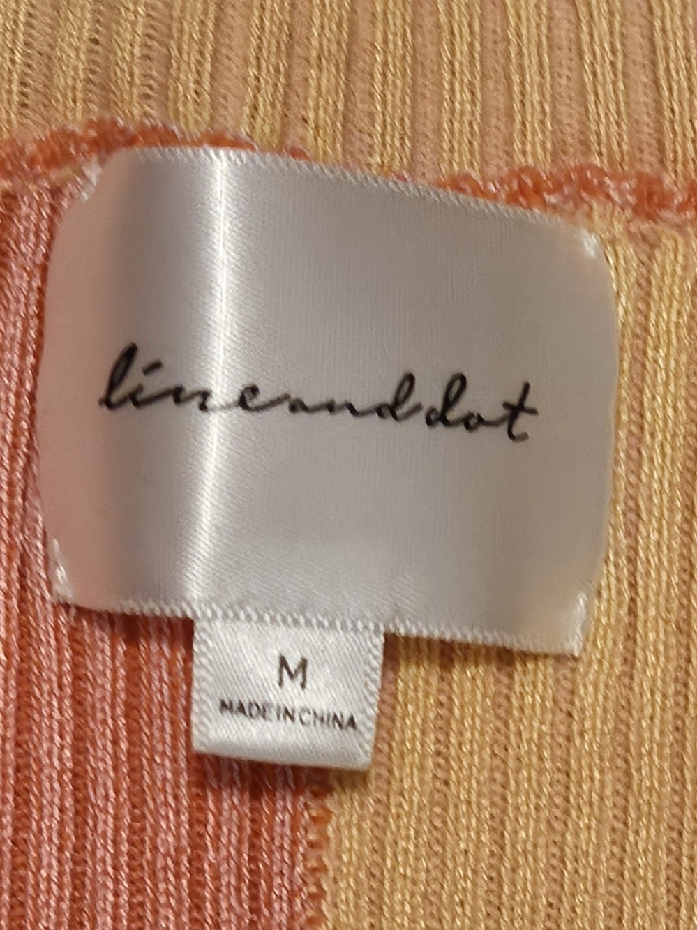 Line & Dot Colorblock Rib-Top - Yellow, Orange & Pink Medium - Picture 3 of 7